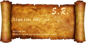 Simtion Róza névjegykártya